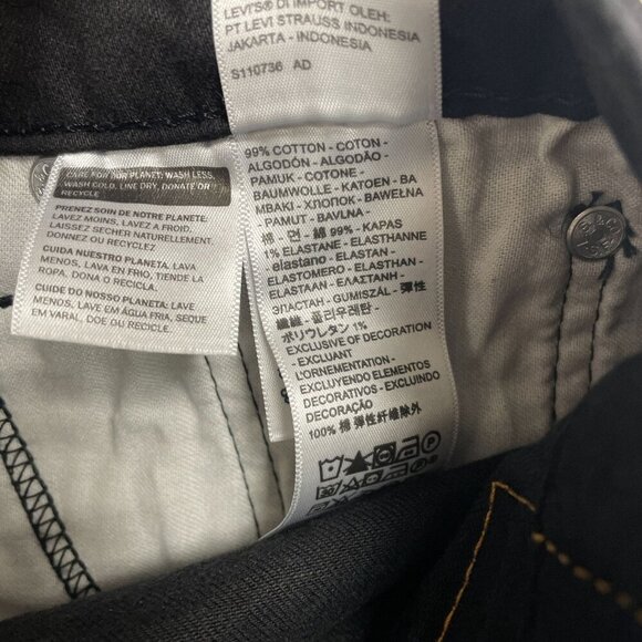 NEW Levis 511 Slim Straight Fit Jeans Men's W30 L34 Black Stretched - Picture 5 of 7
